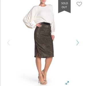 Joie Malloren Pyramid Stud Skirt in Gunmetal